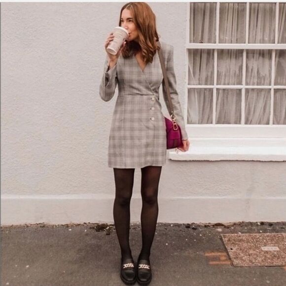 Zara Glen Plaid Blazer Dress - Picture 1 of 10